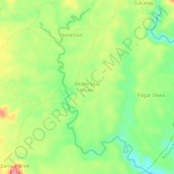 Muara Dua Kisam Topographic Map Elevation Terrain