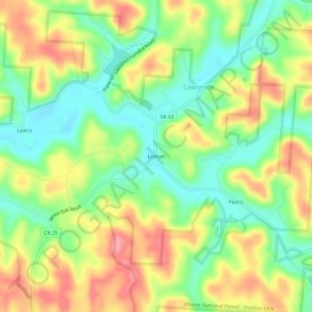 Lisman topographic map, elevation, terrain
