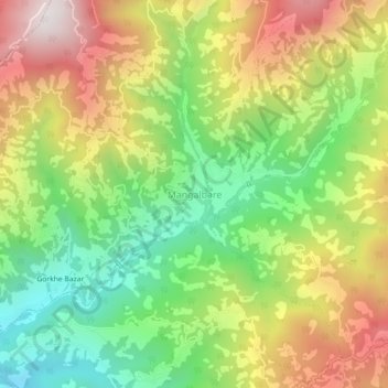 Mangalbare topographic map, elevation, terrain