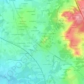 Le Mont Vaillant topographic map, elevation, terrain