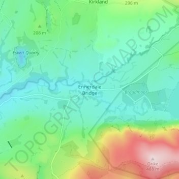 Ennerdale Bridge topographic map, elevation, terrain