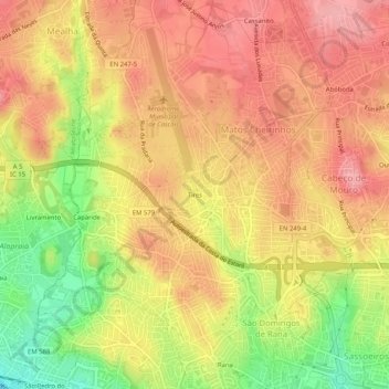 Tires topographic map, elevation, terrain