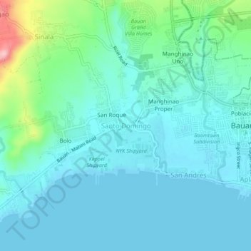Santo Domingo topographic map, elevation, terrain