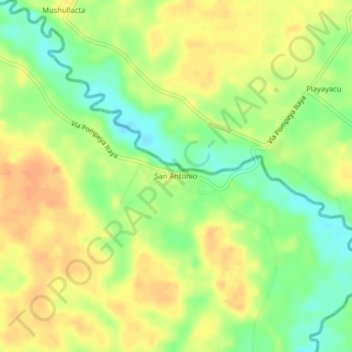 San Antonio topographic map, elevation, terrain