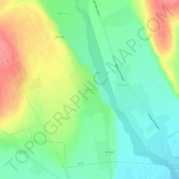 Doina topographic map, elevation, terrain