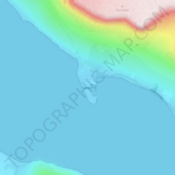 Flateyri topographic map, elevation, terrain