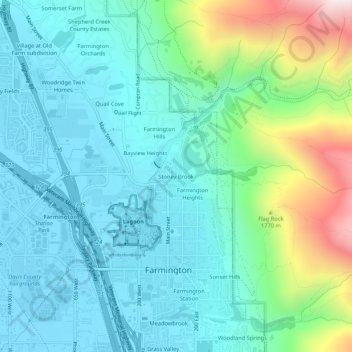 Stoney Brook topographic map, elevation, terrain