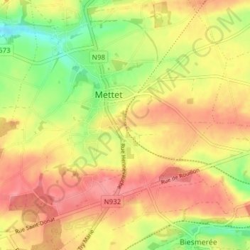 Aux Cloquettes topographic map, elevation, terrain