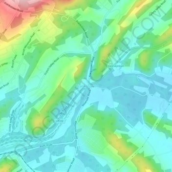 Frankstown topographic map, elevation, terrain
