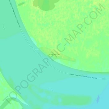 Kolymskoye topographic map, elevation, terrain