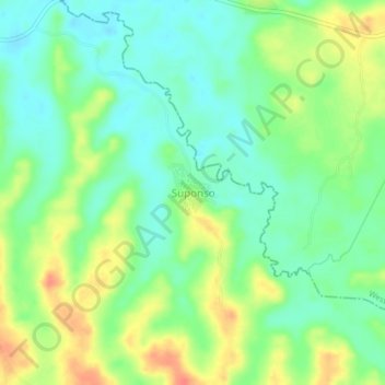 Suponso topographic map, elevation, terrain