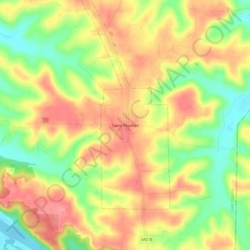 Saint Thomas topographic map, elevation, terrain