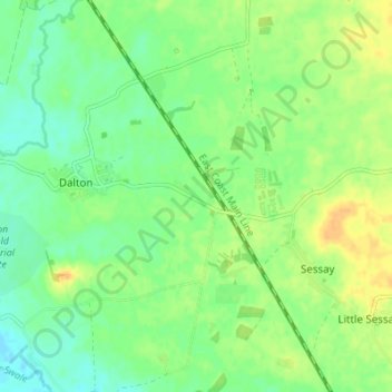 Dalton Moor topographic map, elevation, terrain