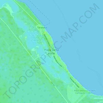 Playa Santa Lucía topographic map, elevation, terrain