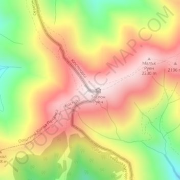 Ruen topographic map, elevation, terrain
