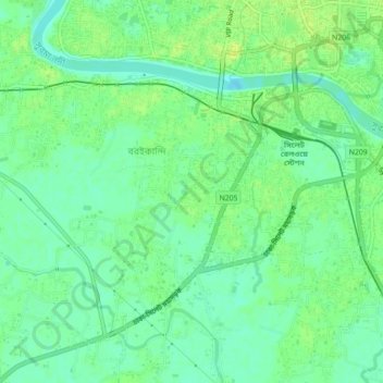 South Surma topographic map, elevation, terrain