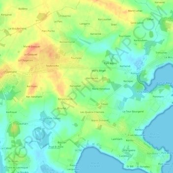Bréafort topographic map, elevation, terrain