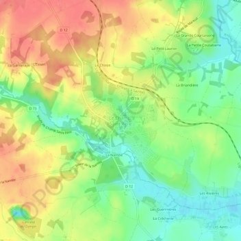 Le Champ-Saint-Père topographic map, elevation, terrain