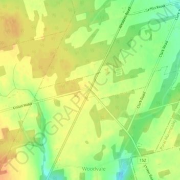 Profits Corner topographic map, elevation, terrain