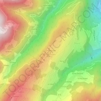 Combelouvière topographic map, elevation, terrain