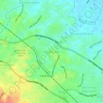 Sepang Jaya topographic map, elevation, terrain