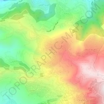 Qarnayel topographic map, elevation, terrain