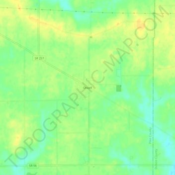 Otwell topographic map, elevation, terrain