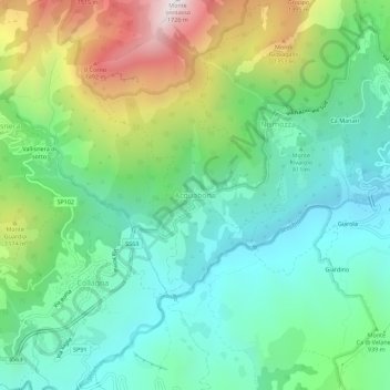 Acquabona topographic map, elevation, terrain
