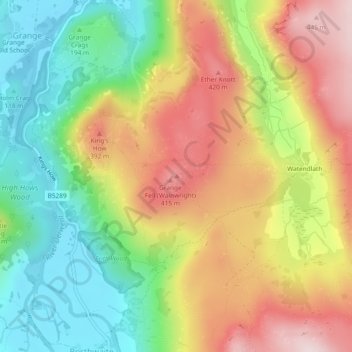 Brund Fell (summit) topographic map, elevation, terrain