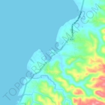 Victoria topographic map, elevation, terrain