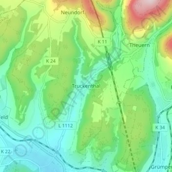 Truckenthal topographic map, elevation, terrain