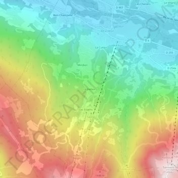 Le Bettex topographic map, elevation, terrain