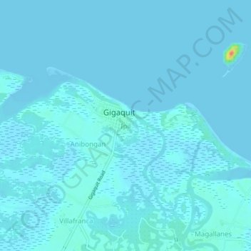 Ipil topographic map, elevation, terrain
