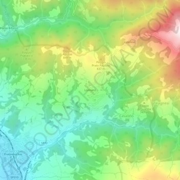 Lonnano topographic map, elevation, terrain