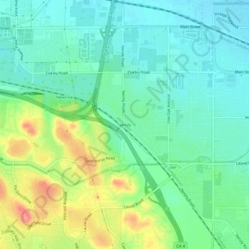 Neroly topographic map, elevation, terrain