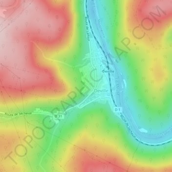 Terres Rochette topographic map, elevation, terrain