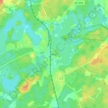 Vittsjö topographic map, elevation, terrain