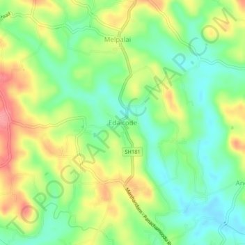 Edaicode topographic map, elevation, terrain