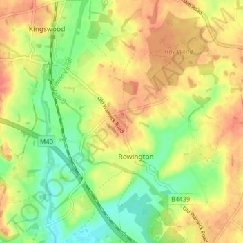 Rowington Green topographic map, elevation, terrain