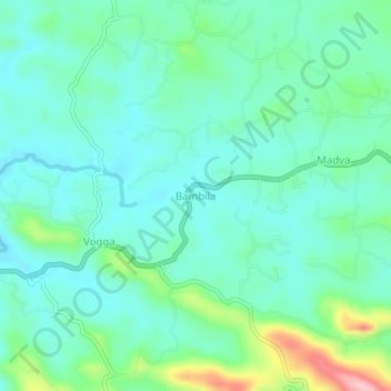 Bambila topographic map, elevation, terrain