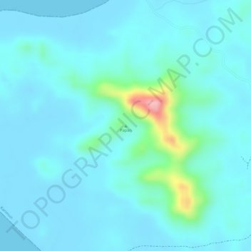 Papan topographic map, elevation, terrain