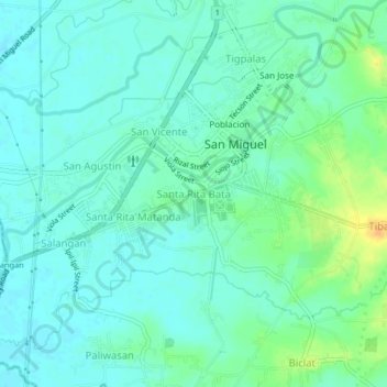 Santa Rita Bata topographic map, elevation, terrain