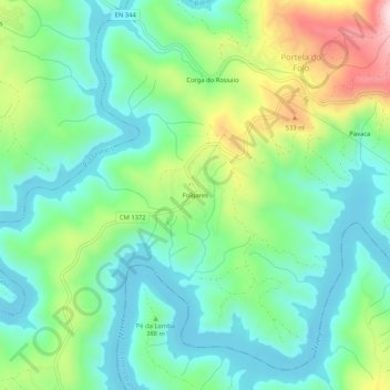 Folgares topographic map, elevation, terrain