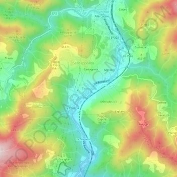 Terrigoli topographic map, elevation, terrain