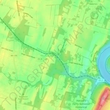 Engle topographic map, elevation, terrain