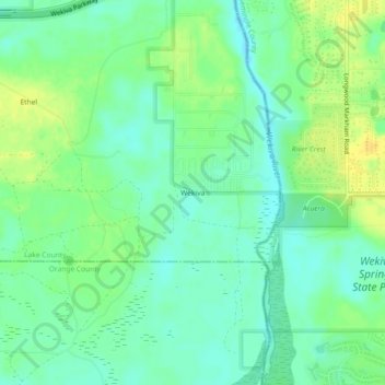 Wekiva topographic map, elevation, terrain