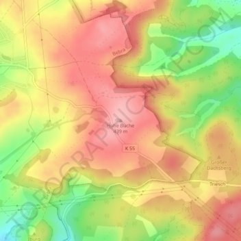Hohe Buche topographic map, elevation, terrain