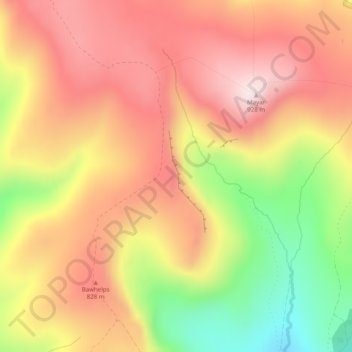 South Craig topographic map, elevation, terrain