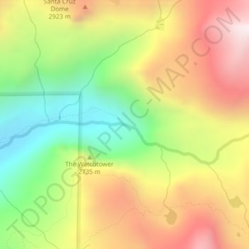 Tokopah Falls topographic map, elevation, terrain