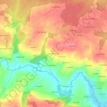 Chez les Simon topographic map, elevation, terrain